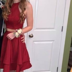 Burgundy two-piece homecoming dress